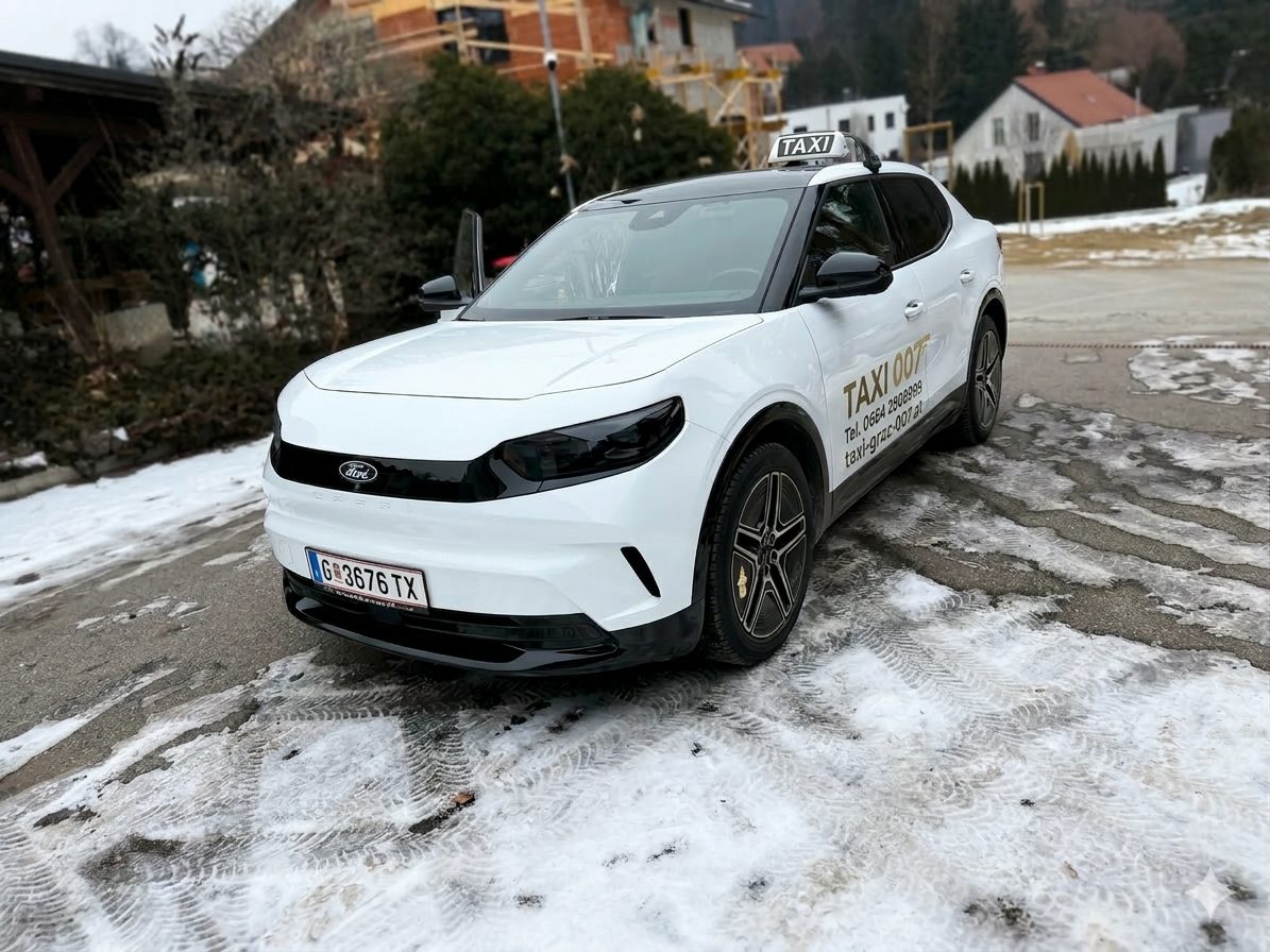Taxi Graz 007 – Ford Capri Taxi Graz im Winter Steiermark